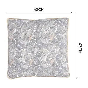 William Morris Acanthus Neutral Grey Filled Decorative Throw Scatter Cushion - 43 x 43cm - Set of 2