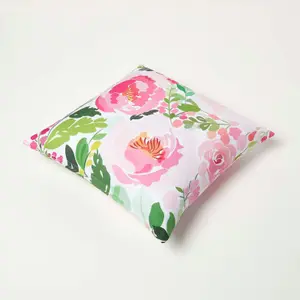 Homescapes Pink Peony Outdoor Cushion 45 x 45 cm, Set of 2