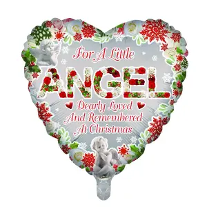 Sensations Little Angel Foil Heart Christmas Balloon Red/Grey (One Size)