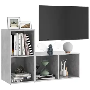 Berkfield TV Cabinets 2 pcs Concrete Grey 72x35x36.5 cm Engineered Wood