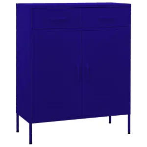 Berkfield Storage Cabinet Navy Blue 80x35x101.5 cm Steel