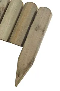 Wooden Picket Log Edging Garden Border Fencing Lawn Path Pack of 4