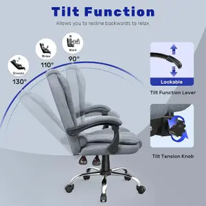 Ergonomic Office Chair with Tilt Function Heavy Duty for Home Office Working