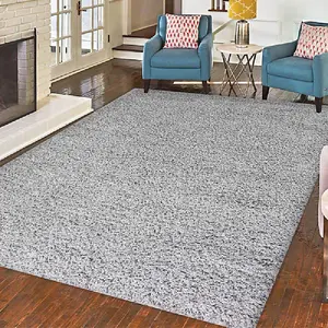 Silver Thick Shaggy Rug - California - 160x230cm (5'4"x7'8")