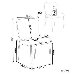 Set of 2 Dining Chairs ADA Orange