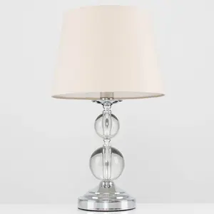 Feist 44.5Cm Clear Table Lamp Beige / LED Bulb