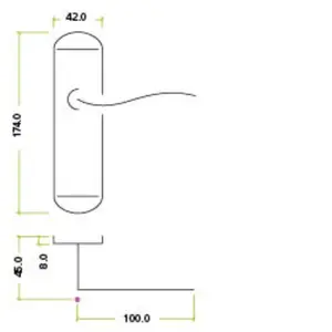 Zubac Latch Door Handle (Set of 2) Electro Brass