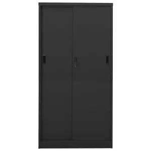 Berkfield Office Cabinet with Sliding Door Anthracite 90x40x180 cm Steel