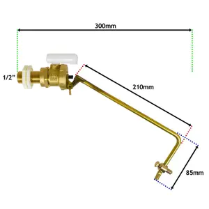 SPARES2GO 1/2" Ball Valve Part 2 Low Pressure Side Entry Toilet Cistern BS1212/2 Ballcock Float Arm