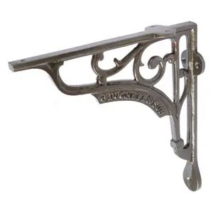 Hammer & Tongs Ornate Iron Shelf Bracket - D200mm - Raw - Pack of 4