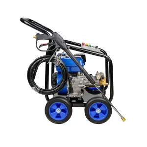 POLLOR Petrol Pressure Washer 7HP 3500 PSI Power Jet Patio Wash 242 Bar High Power With 5 Nozzles