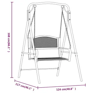 Berkfield Swing Bench 124 cm Black Steel