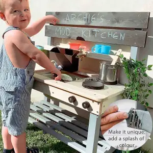 Double Mud Kitchen - Premium Outdoor Kitchen for Kids - Play Set with Working Tap