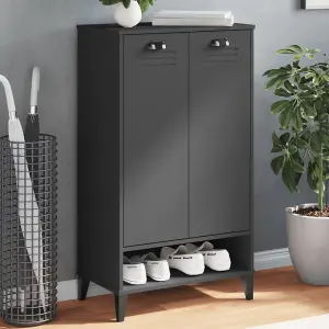 Berkfield Shoe Cabinet VIKEN Anthracite Grey Engineered Wood