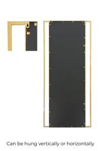 MirrorOutlet The Genestra Gold Modern Wall Leaner Garden Mirror 180 x 80cm