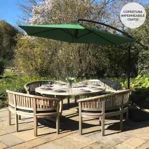 3m Cantilever Garden Parasol Hanging Umbrella