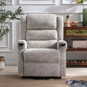 Ashfield Electric Fabric Single Motor Riser Rise Recliner Lift Mobility Tilt Chair Cream