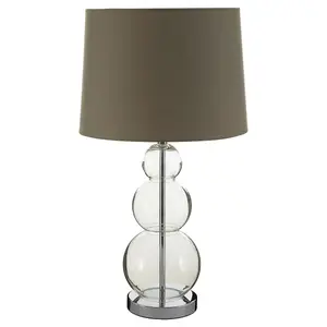 Interiors by Premier Luke Grey Fabric Shade Table Lamp