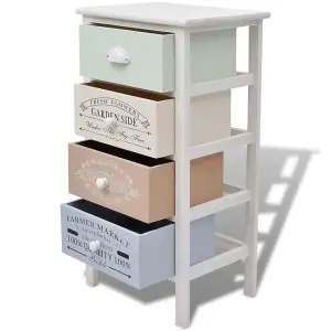 Berkfield French Storage Cabinet 4 Drawers Wood