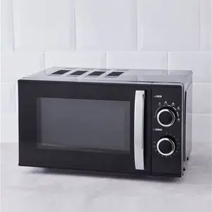 Dunelm Manual 20L 700W Microwave, Black, Metal