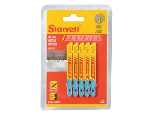 Starrett BU232-5 Metal Cutting Jigsaw Blades 32tpi - 50 x 7.5 x 1mm - Pack of 5