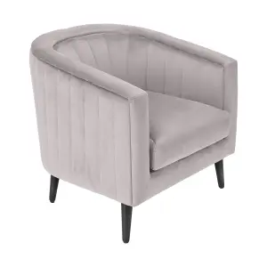 Adwen Grey Velvet effect Relaxer chair (H)735mm (W)730mm (D)755mm