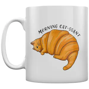 Grindstore Morning Cat-ssant Mug White/Black/Orange (One Size)