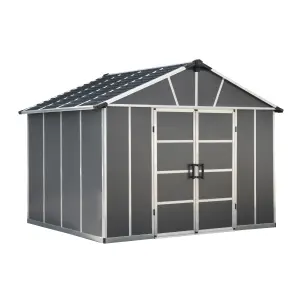 Palram - Canopia Yukon 11x9 ft Apex Dark grey Plastic 2 door Shed