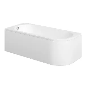 Cooke & Lewis J-Shaped Oval Left-handed Curved Bath with 0 Tap holes (L)170cm (W)75cm