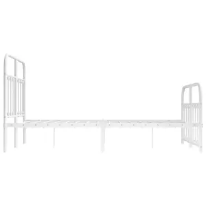 Berkfield Metal Bed Frame with Headboard and Footboard White 120x190 cm