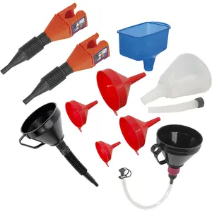 10 Piece Funnel Set for All Your Pouring Needs - Versatile Plastic Funnels and Spouts