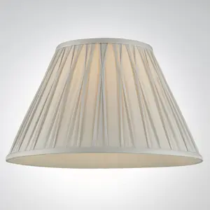 Tapered Cylinder Lamp Shade - Silver Silk - 60W E27 or B22 GLS - e10070