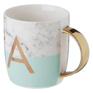 Maison by Premier Mimo Pastel Green A Letter Monogram Mug