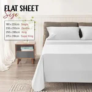 Egyptian-Quality Cotton sheet Flat White / Super King (6')