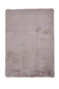 Grey Shaggy Plain Modern Machine Made Polyester Easy to Clean Rug for Living Room and Bedroom-120cm X 170cm