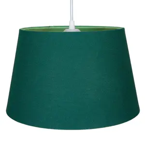 Traditional Linen Fabric Drum Shade for Pendant & Lampshade Forest / 19cm H x 30cm W x 30cm D