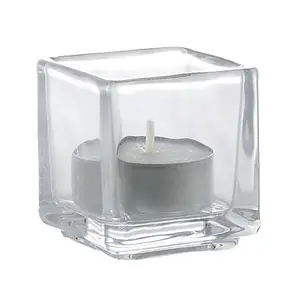 Prices Glass Square Tealight Holder