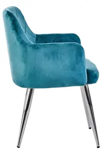 Light Blue Splayed Dining Chair, Versatile Livingroom Chair, Velvet Upholstered Chair, Decorative Chair