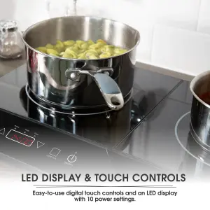 Abode Portable Induction Hob Double Digital with Touch Control 2800W AINDH2003