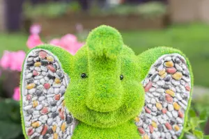 Elephant Garden Ornament with Flocked Moss