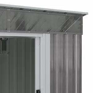 Grey Galvanized Steel Acrylic Storage Shed Outdoor Shed Slope Roof Double Door