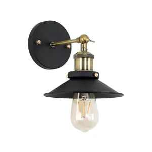 ValueLights Colonial Gold Indoor Wall Lantern and E27 Pear LED 4W Warm White 2700K Bulb