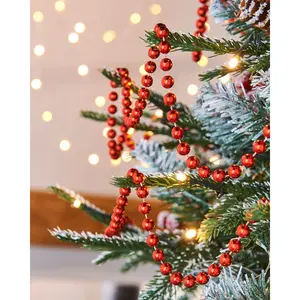 Christmas Tree Beaded Garland Bauble Red