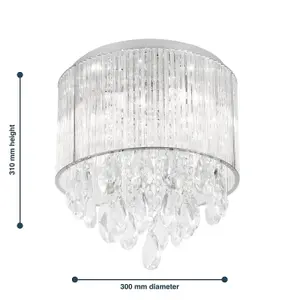 First Choice Lighting Set of 2 Harbour Crystal Flush Ceiling Lights