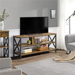 Yaheetech Rustic Brown 3-Layer Shelved TV Stand