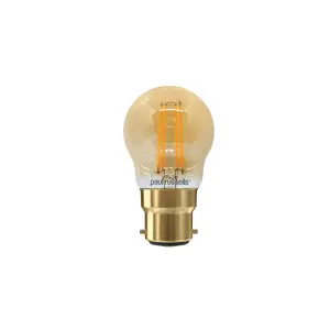 paul russells LED Filament Dimmable Golf Bulb, BC B22, 4.5W 423 Lumens, 40w Equivalent, 2200K Extra Warm White