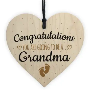 Red Ocean Handmade Pregnancy Announcent Gift Wooden Heart Congratulations Grandma Mum From Bump Gifts