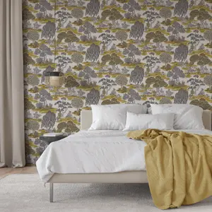 Fine Decor Zen Toile Ochre Wallpaper