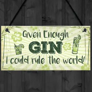 Red Ocean Funny Gin Sign Gin And Tonic Gift Man Cave Home Bar Kitchen Plaque Pub Sign FRIEND Gift