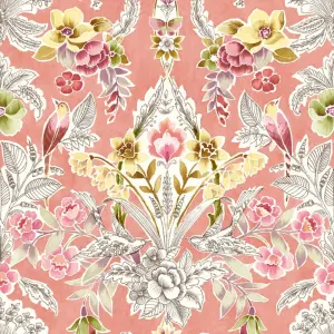 A Street Vintage Vera Pink Floral Birds Wallpaper FD25861